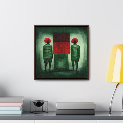 Loneliness Green Red 10, Valentinii, Gallery Canvas Wraps, Square Frame