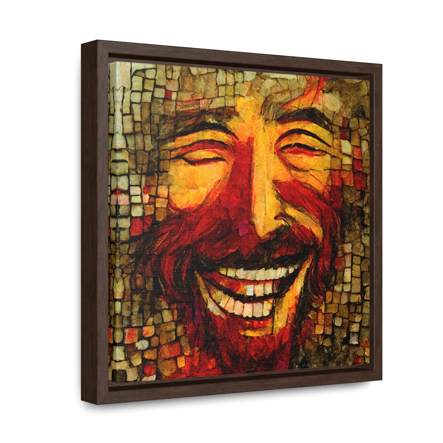 Jesus smiling 4, Valentinii, Gallery Canvas Wraps, Square Frame