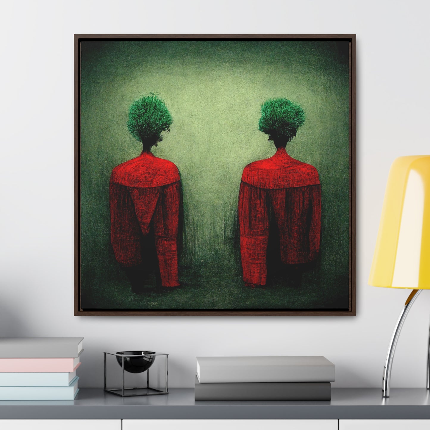 Loneliness Green Red 28, Valentinii, Gallery Canvas Wraps, Square Frame