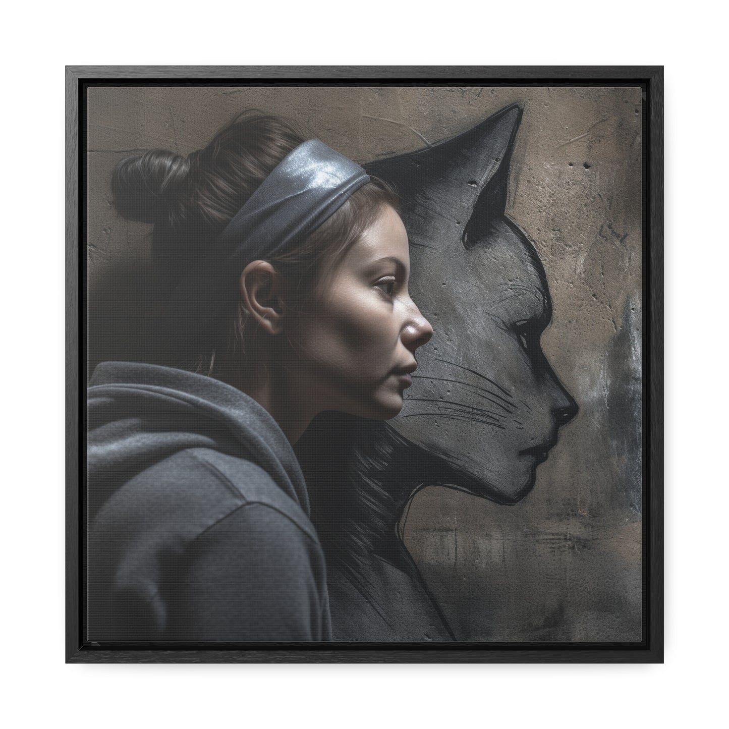 Cat Woman 26, Gallery Canvas Wraps, Square Frame