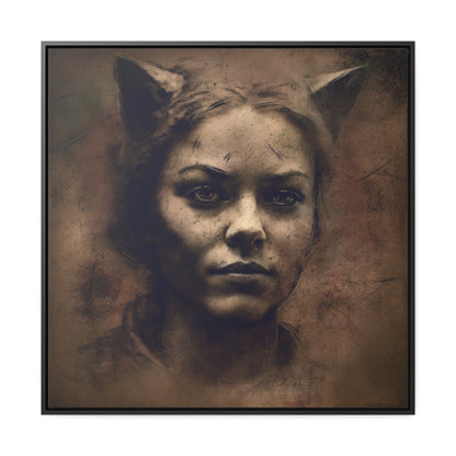 Cat Woman 20, Gallery Canvas Wraps, Square Frame