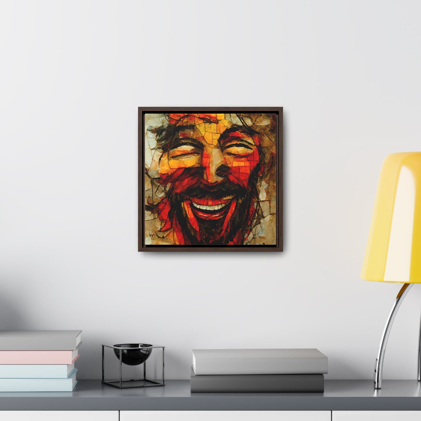 Jesus smiling, Valentinii, Gallery Canvas Wraps, Square Frame