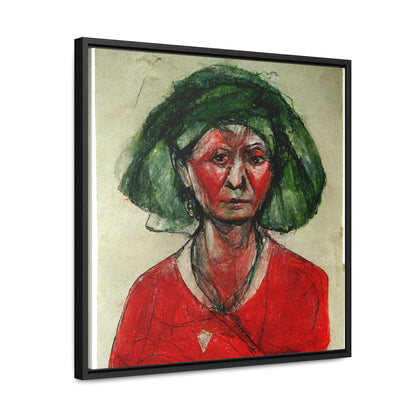 Loneliness Green Red 39, Valentinii, Gallery Canvas Wraps, Square Frame