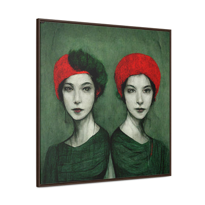 Loneliness Green Red 32, Valentinii, Gallery Canvas Wraps, Square Frame