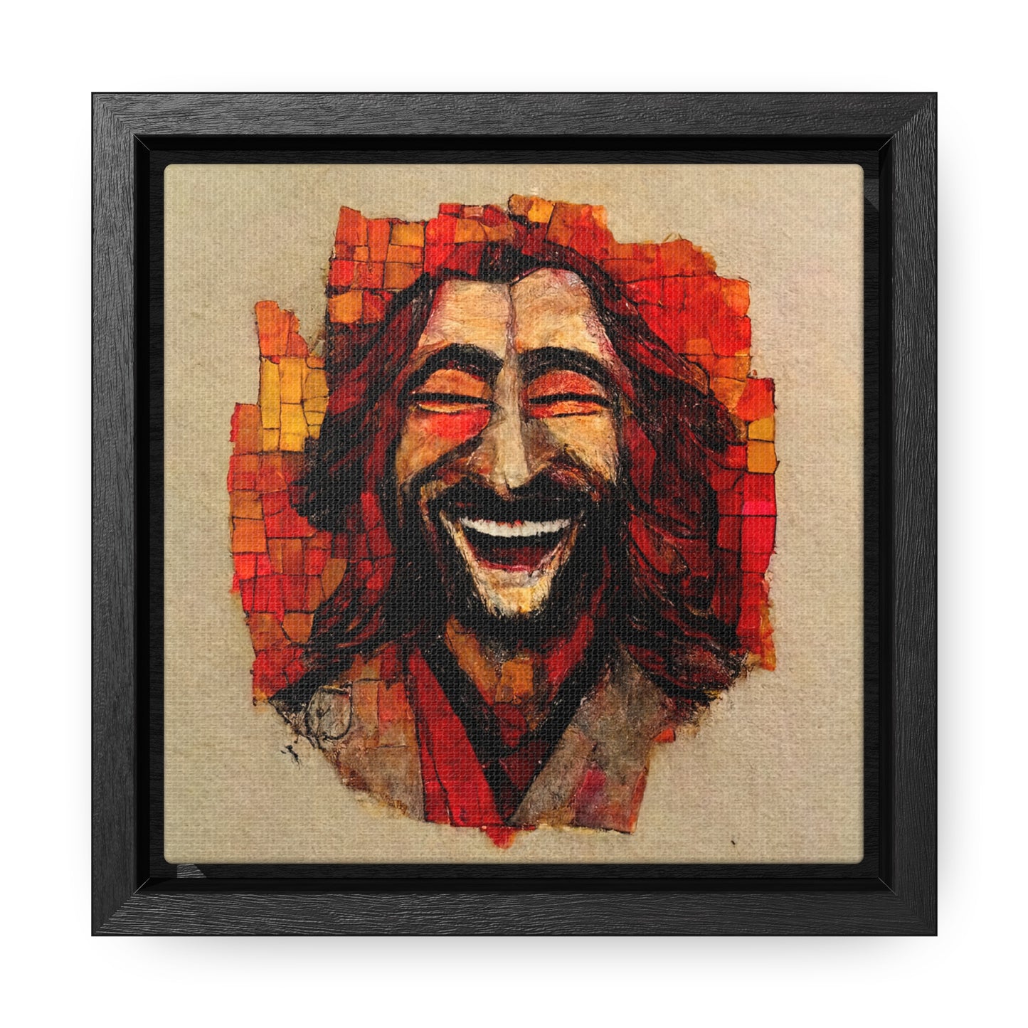 Jesus smiling 6, Valentinii, Gallery Canvas Wraps, Square Frame