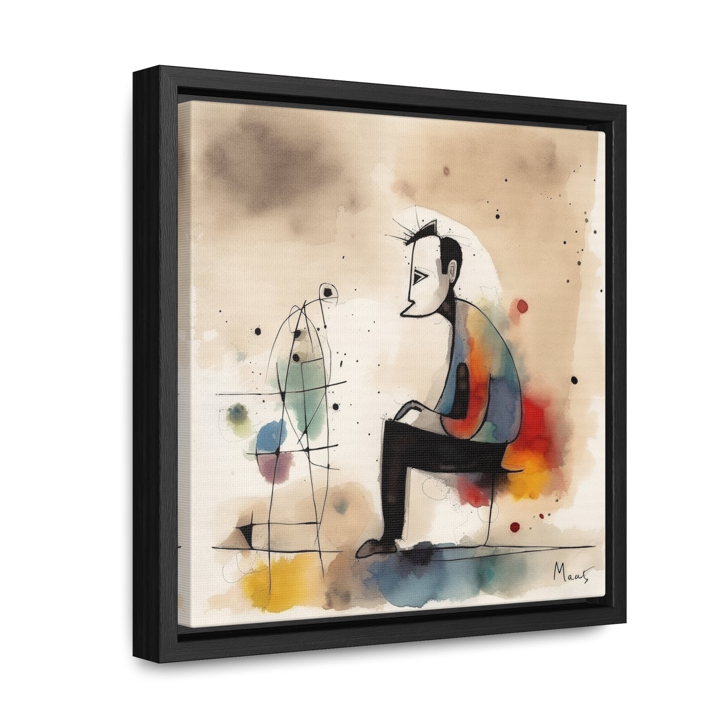 Sad Man 5, Valentinii, Gallery Canvas Wraps, Square Frame