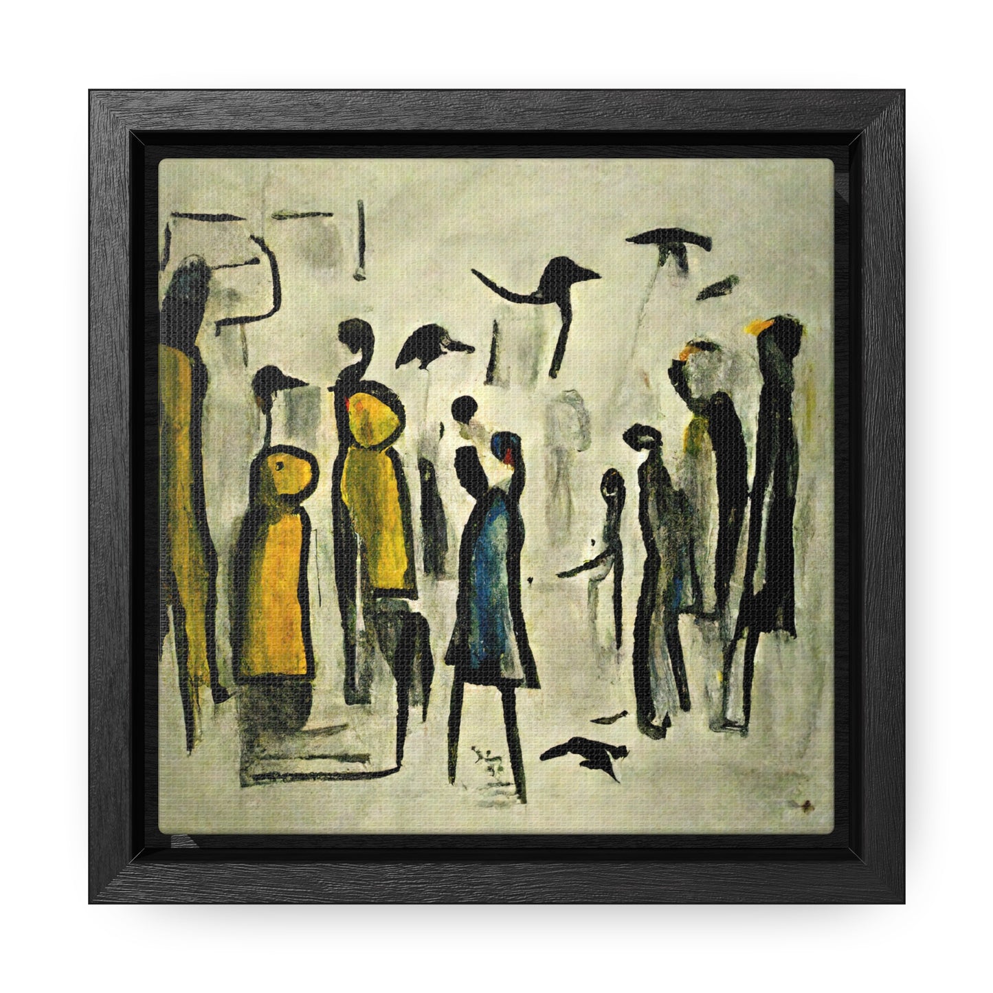 People and Birds 2, Valentinii, Gallery Canvas Wraps, Square Frame