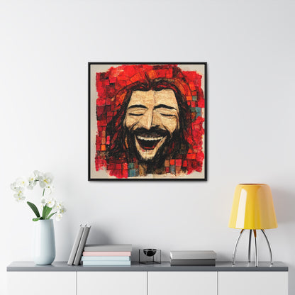 Jesus smiling 5, Valentinii, Gallery Canvas Wraps, Square Frame