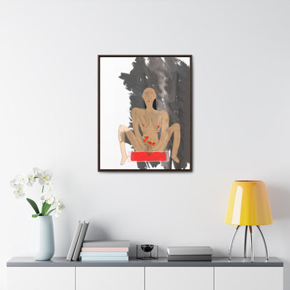 Man with Poppies, Original Eduard Pavel, Gallery Canvas Wraps, Vertical Frame