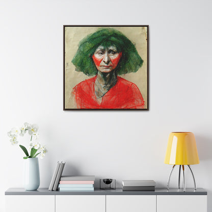 Loneliness Green Red 34, Valentinii, Gallery Canvas Wraps, Square Frame