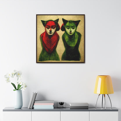 Cat Woman 4, Valentinii, Gallery Canvas Wraps, Square Frame