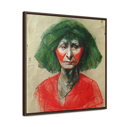 Loneliness Green Red 34, Valentinii, Gallery Canvas Wraps, Square Frame