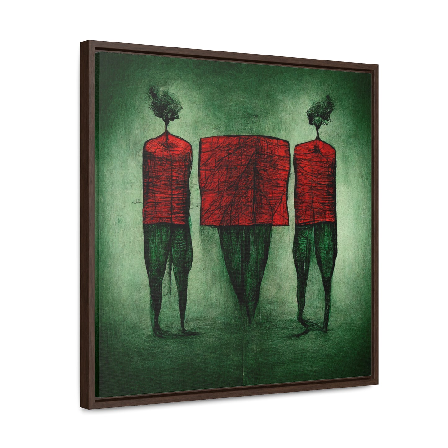 Loneliness Green Red 22, Valentinii, Gallery Canvas Wraps, Square Frame