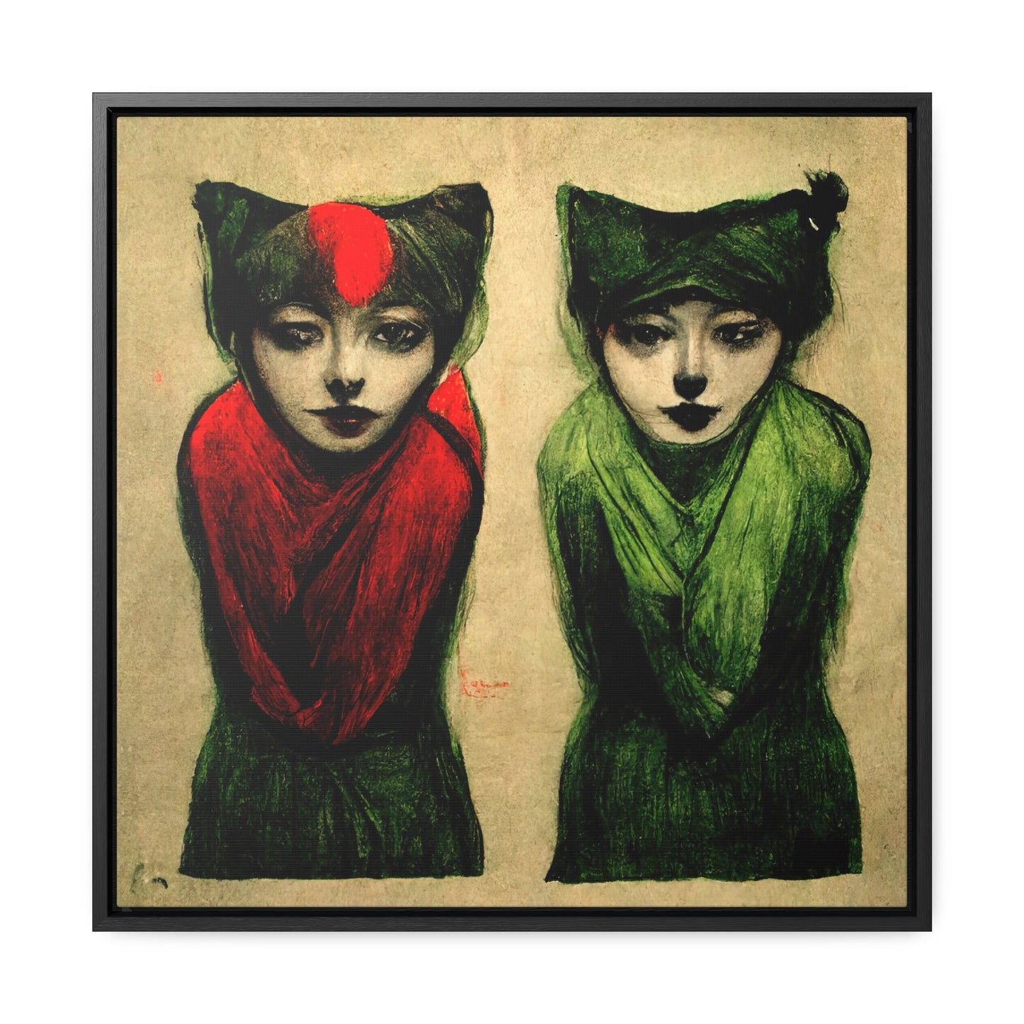 Cat Woman 6, Valentinii, Gallery Canvas Wraps, Square Frame