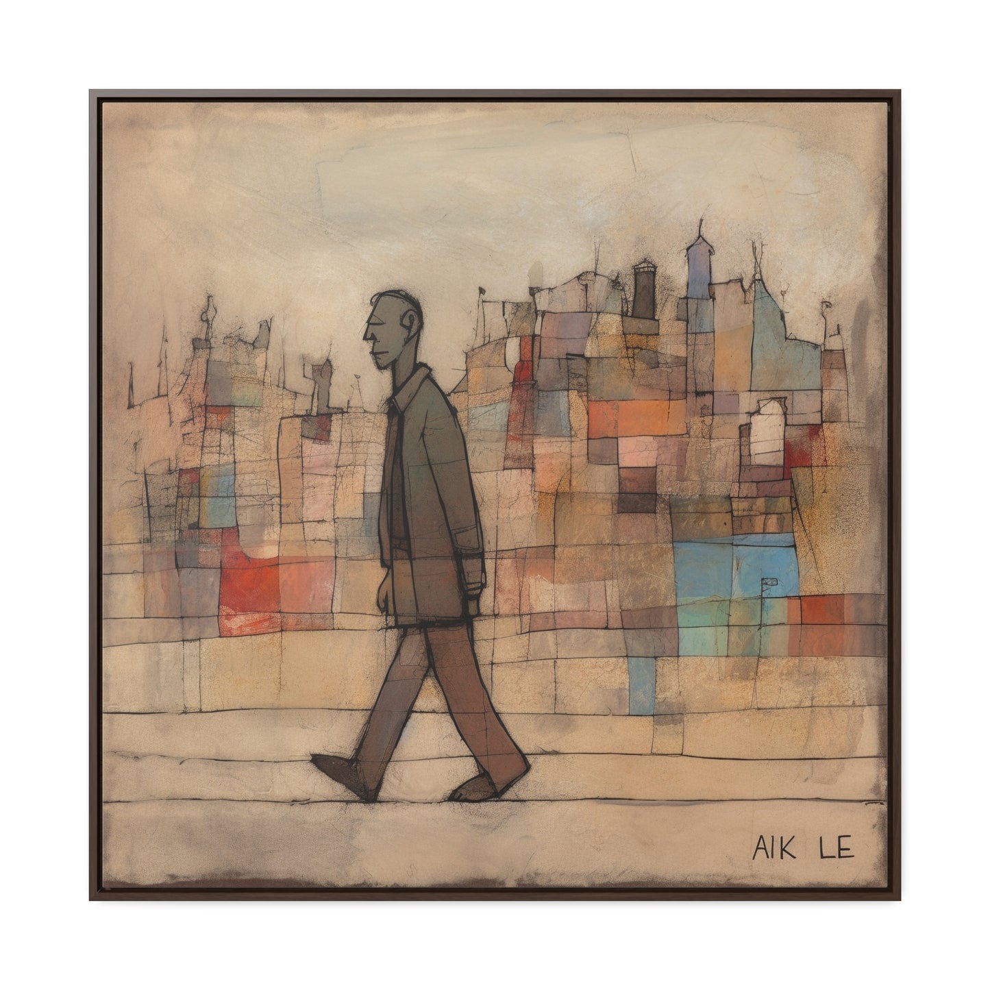 Sad Man 20, Valentinii, Gallery Canvas Wraps, Square Frame