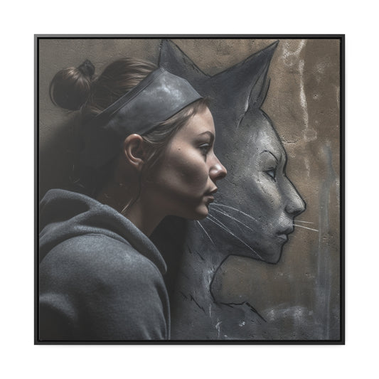 Cat Woman 21, Gallery Canvas Wraps, Square Frame