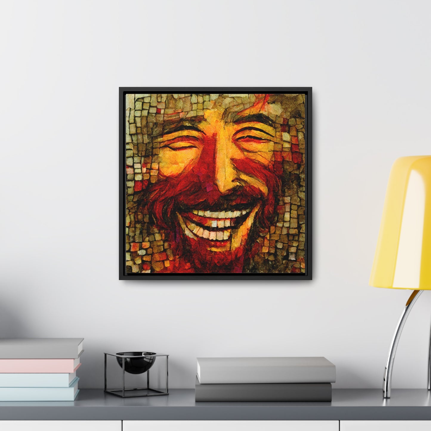 Jesus smiling 4, Valentinii, Gallery Canvas Wraps, Square Frame