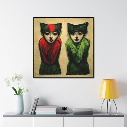 Cat Woman 6, Valentinii, Gallery Canvas Wraps, Square Frame