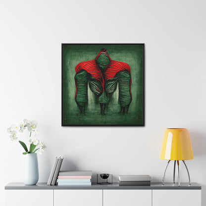 Loneliness Green Red 5, Valentinii, Gallery Canvas Wraps, Square Frame