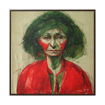 Loneliness Green Red 36, Valentinii, Gallery Canvas Wraps, Square Frame