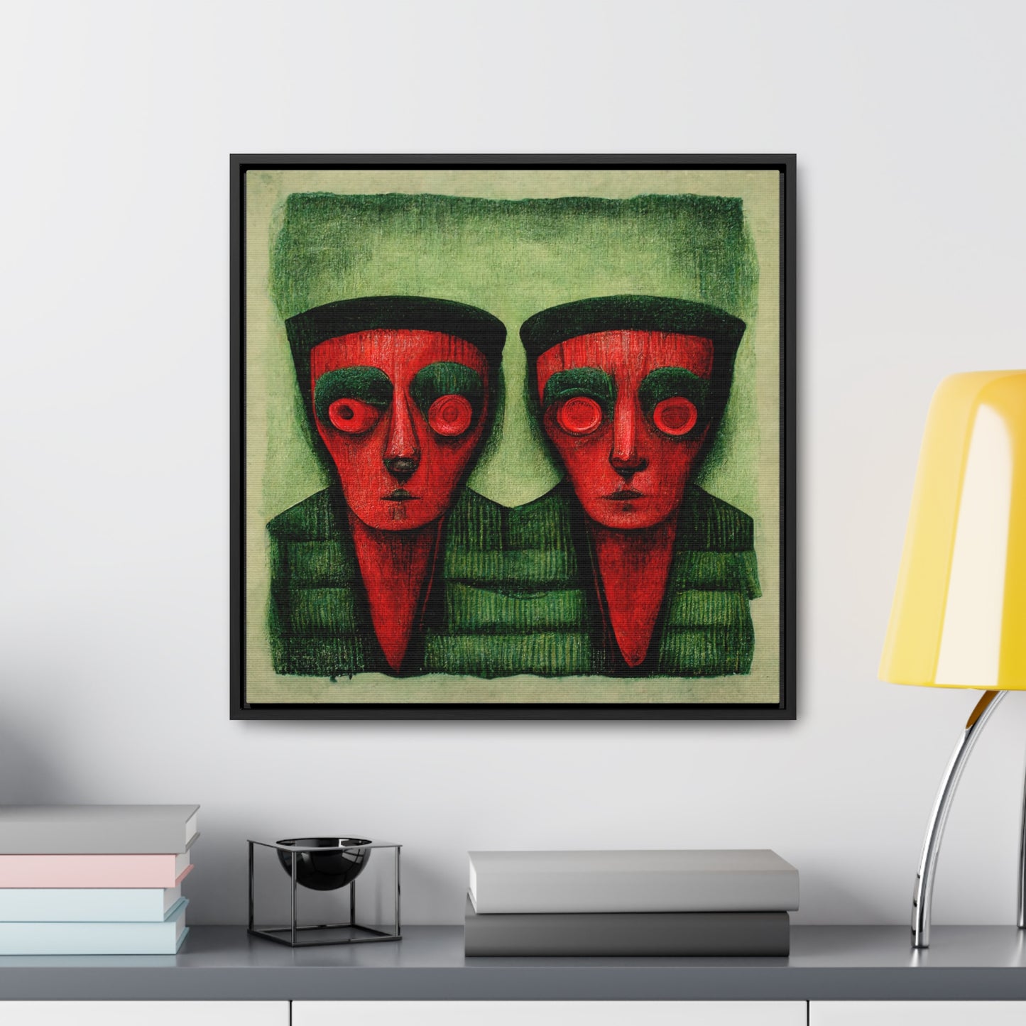 Loneliness Green Red 16, Valentinii, Gallery Canvas Wraps, Square Frame