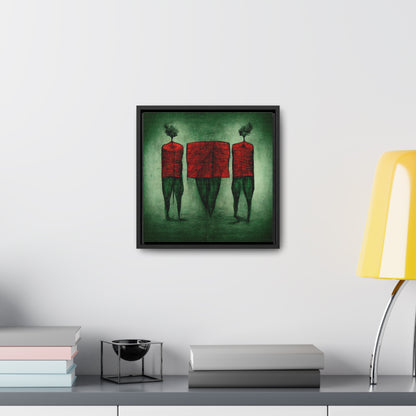 Loneliness Green Red 22, Valentinii, Gallery Canvas Wraps, Square Frame