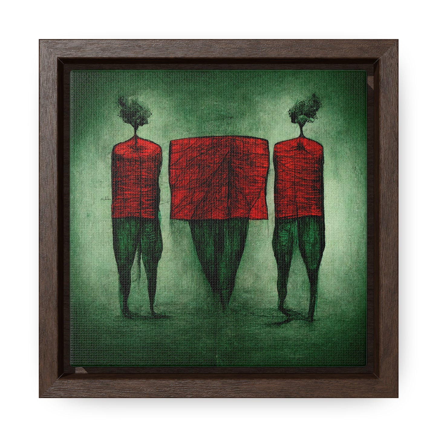 Loneliness Green Red 22, Valentinii, Gallery Canvas Wraps, Square Frame