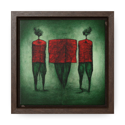 Loneliness Green Red 22, Valentinii, Gallery Canvas Wraps, Square Frame