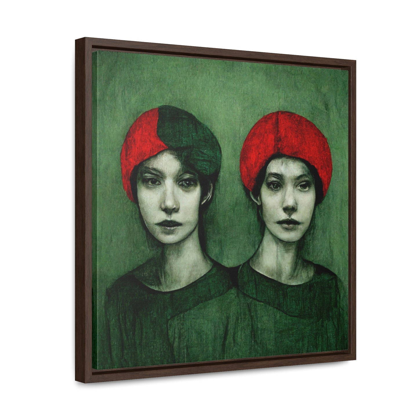 Loneliness Green Red 25, Valentinii, Gallery Canvas Wraps, Square Frame