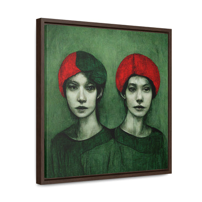 Loneliness Green Red 25, Valentinii, Gallery Canvas Wraps, Square Frame