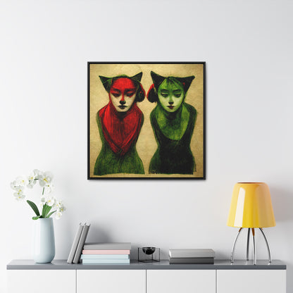 Cat Woman 4, Valentinii, Gallery Canvas Wraps, Square Frame