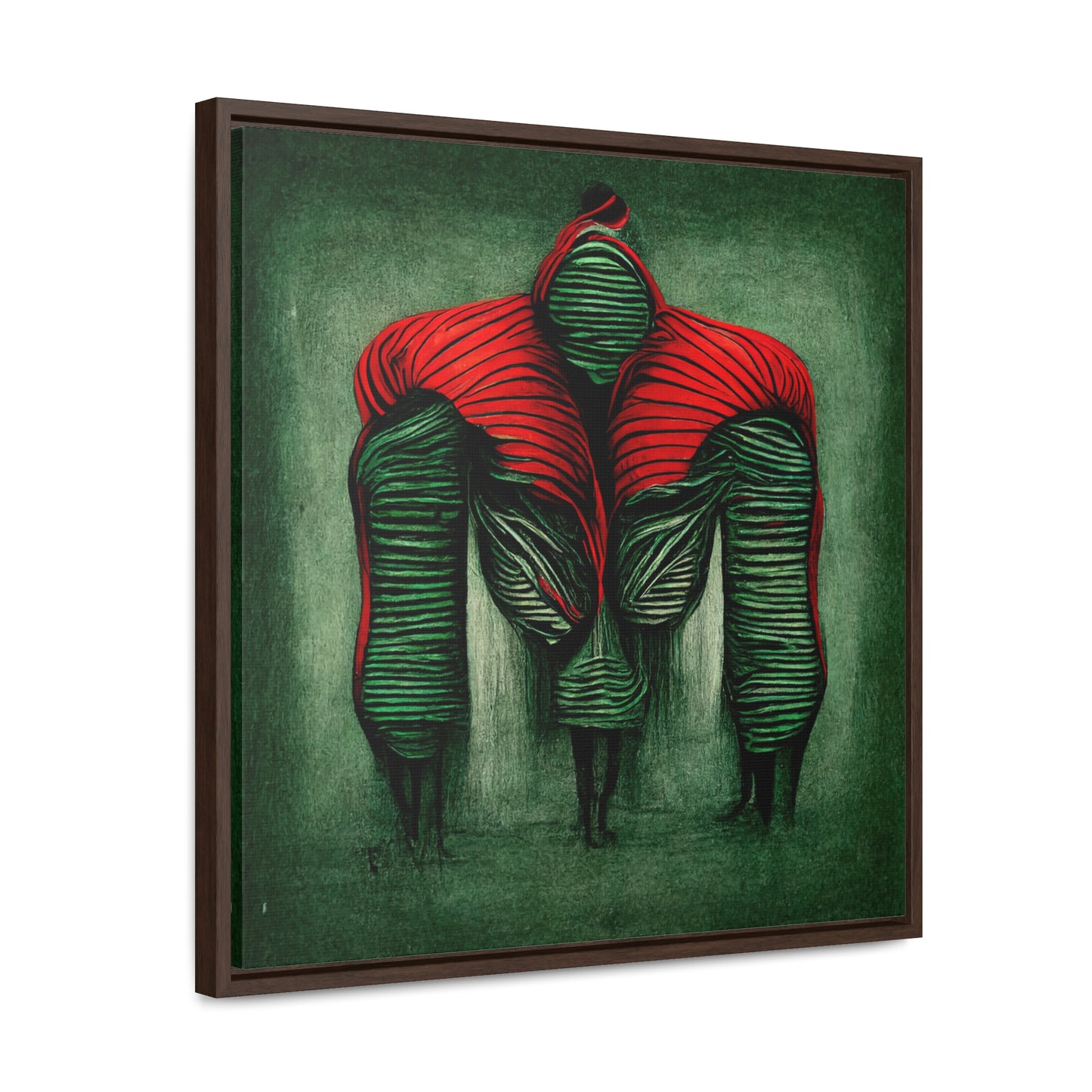 Loneliness Green Red 5, Valentinii, Gallery Canvas Wraps, Square Frame