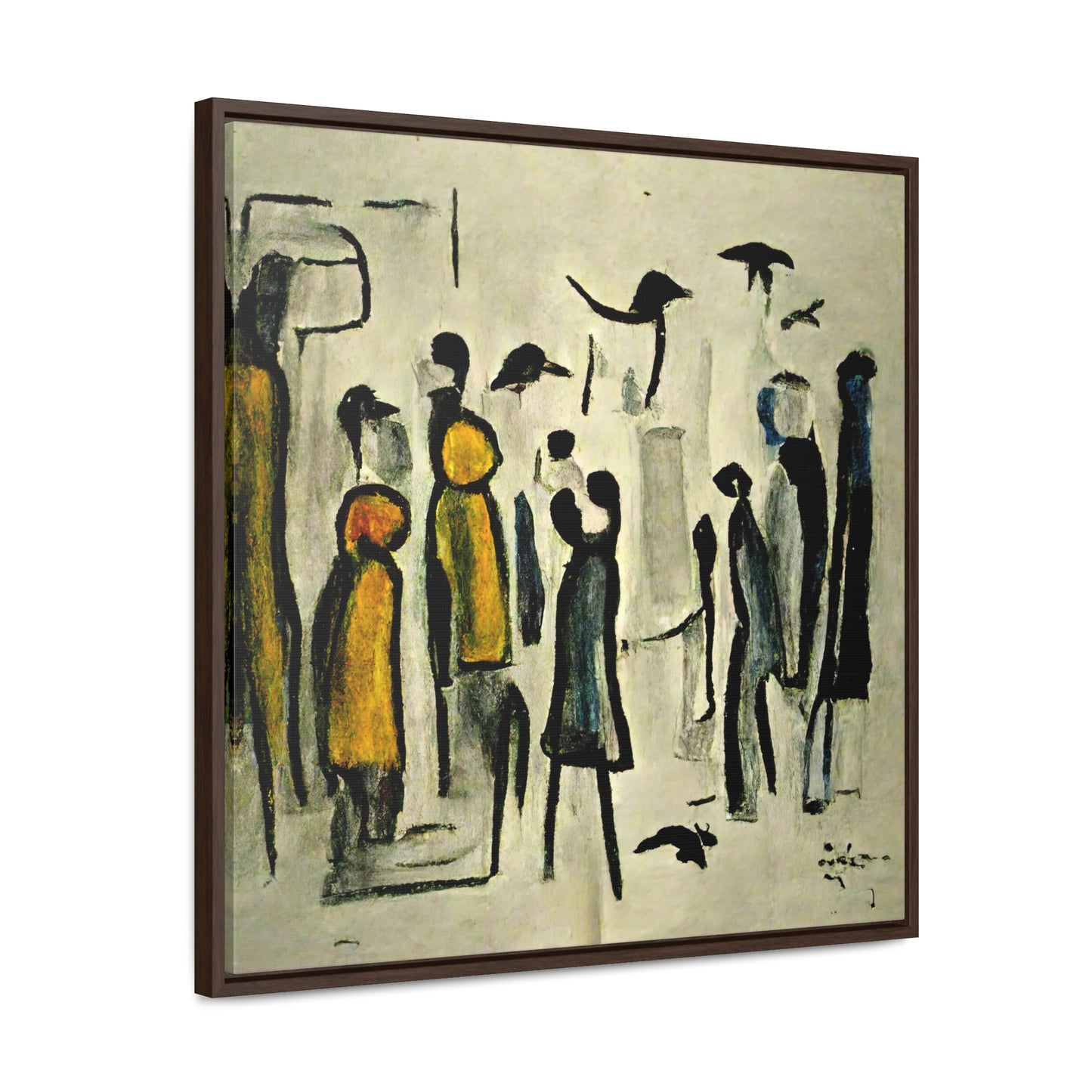 People and Birds 3, Valentinii, Gallery Canvas Wraps, Square Frame