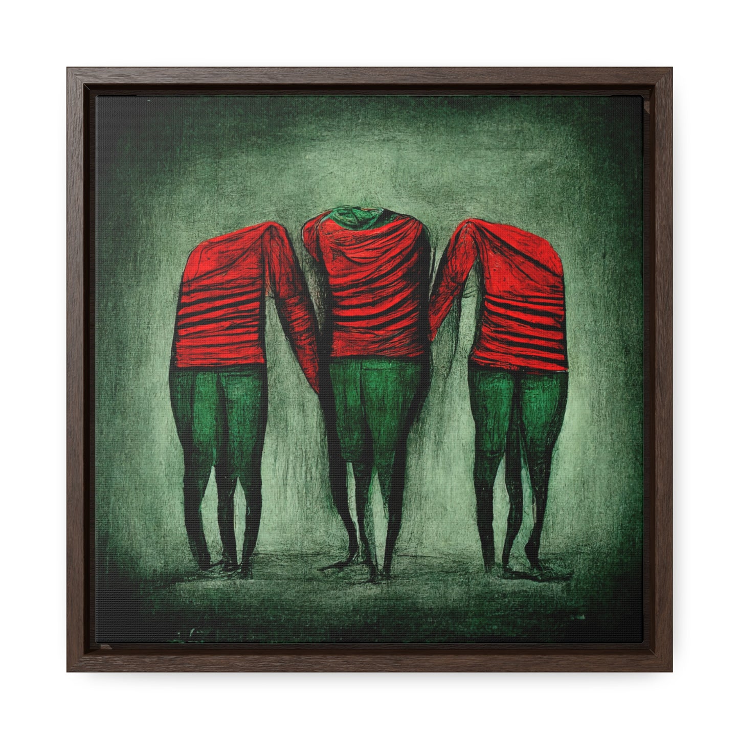 Loneliness Green Red 8, Valentinii, Gallery Canvas Wraps, Square Frame