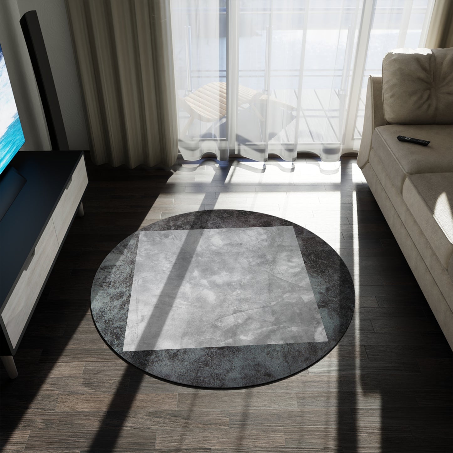 Square, Round Rug