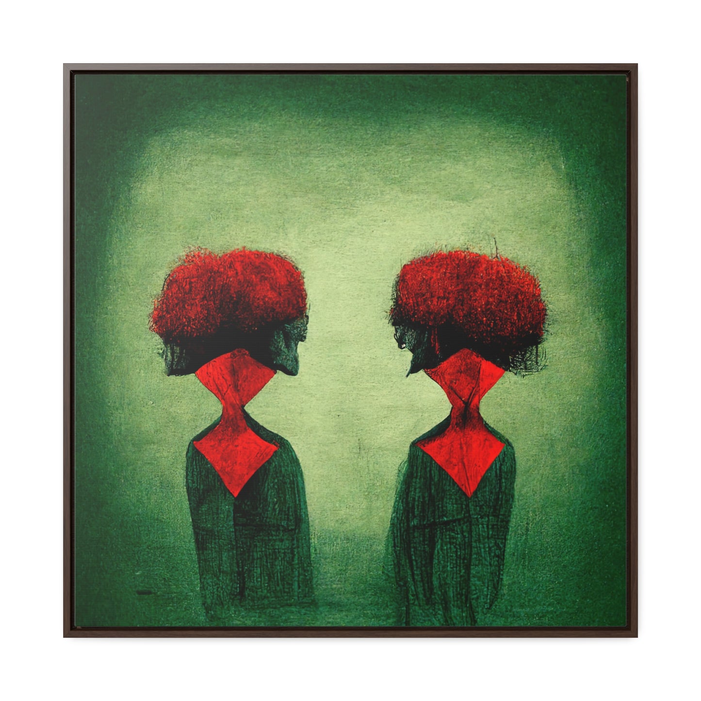 Loneliness Green Red 29, Valentinii, Gallery Canvas Wraps, Square Frame