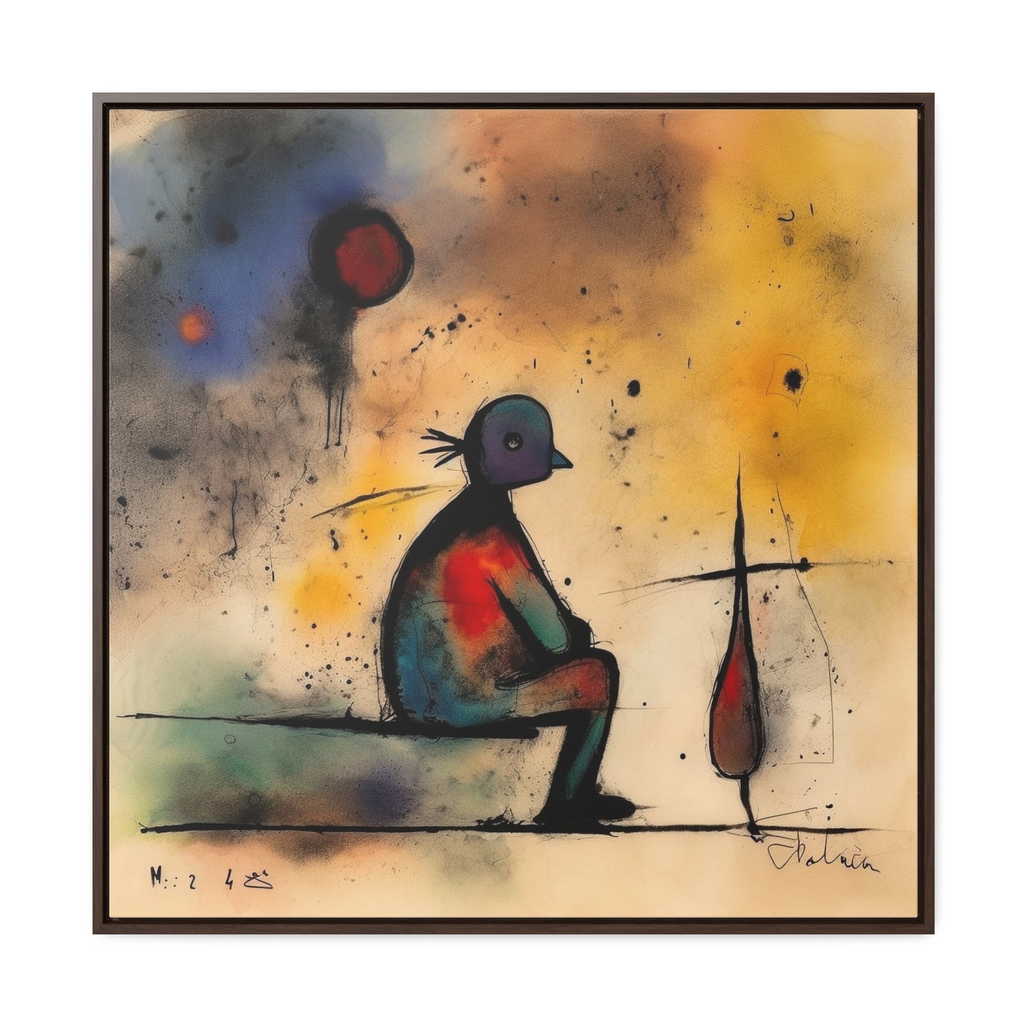 Sad Man 17, Valentinii, Gallery Canvas Wraps, Square Frame