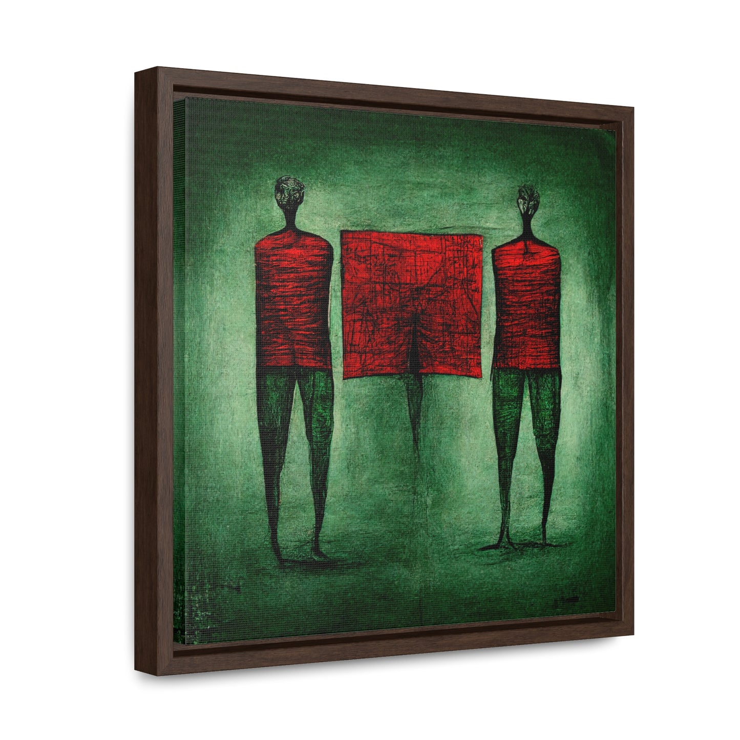 Loneliness Green Red 14, Valentinii, Gallery Canvas Wraps, Square Frame