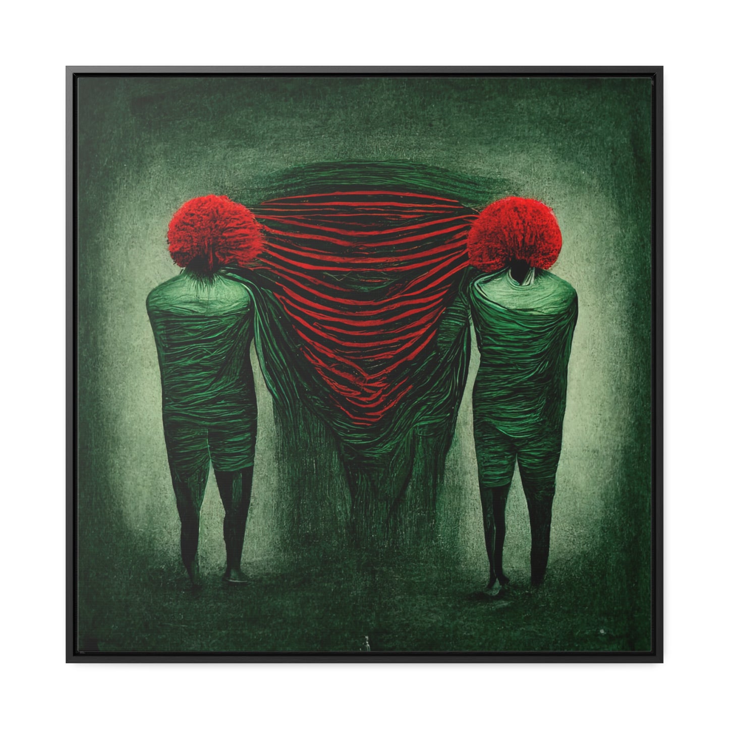 Loneliness Green Red 4, Valentinii, Gallery Canvas Wraps, Square Frame