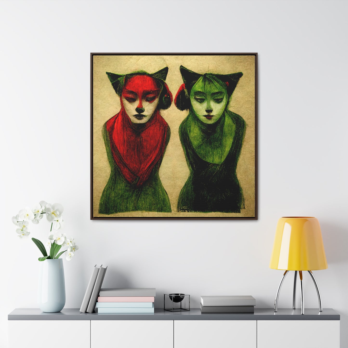 Cat Woman 4, Valentinii, Gallery Canvas Wraps, Square Frame