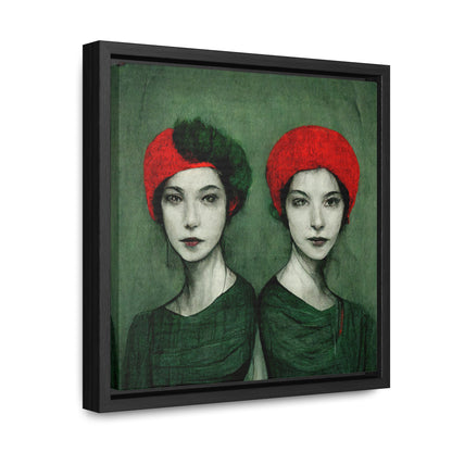 Loneliness Green Red 32, Valentinii, Gallery Canvas Wraps, Square Frame