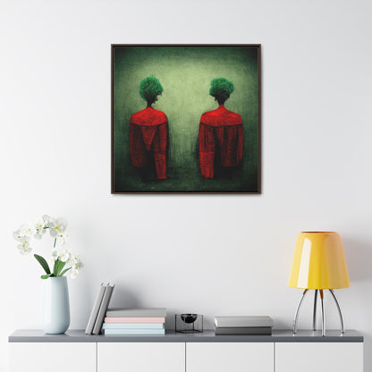 Loneliness Green Red 28, Valentinii, Gallery Canvas Wraps, Square Frame