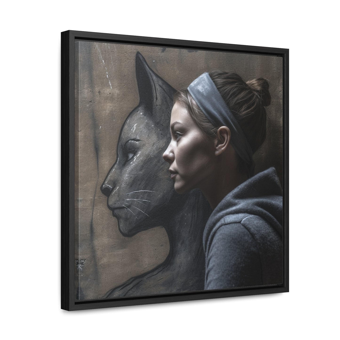 Cat Woman 16, Gallery Canvas Wraps, Square Frame