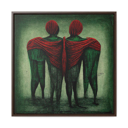 Loneliness Green Red 2, Valentinii, Gallery Canvas Wraps, Square Frame