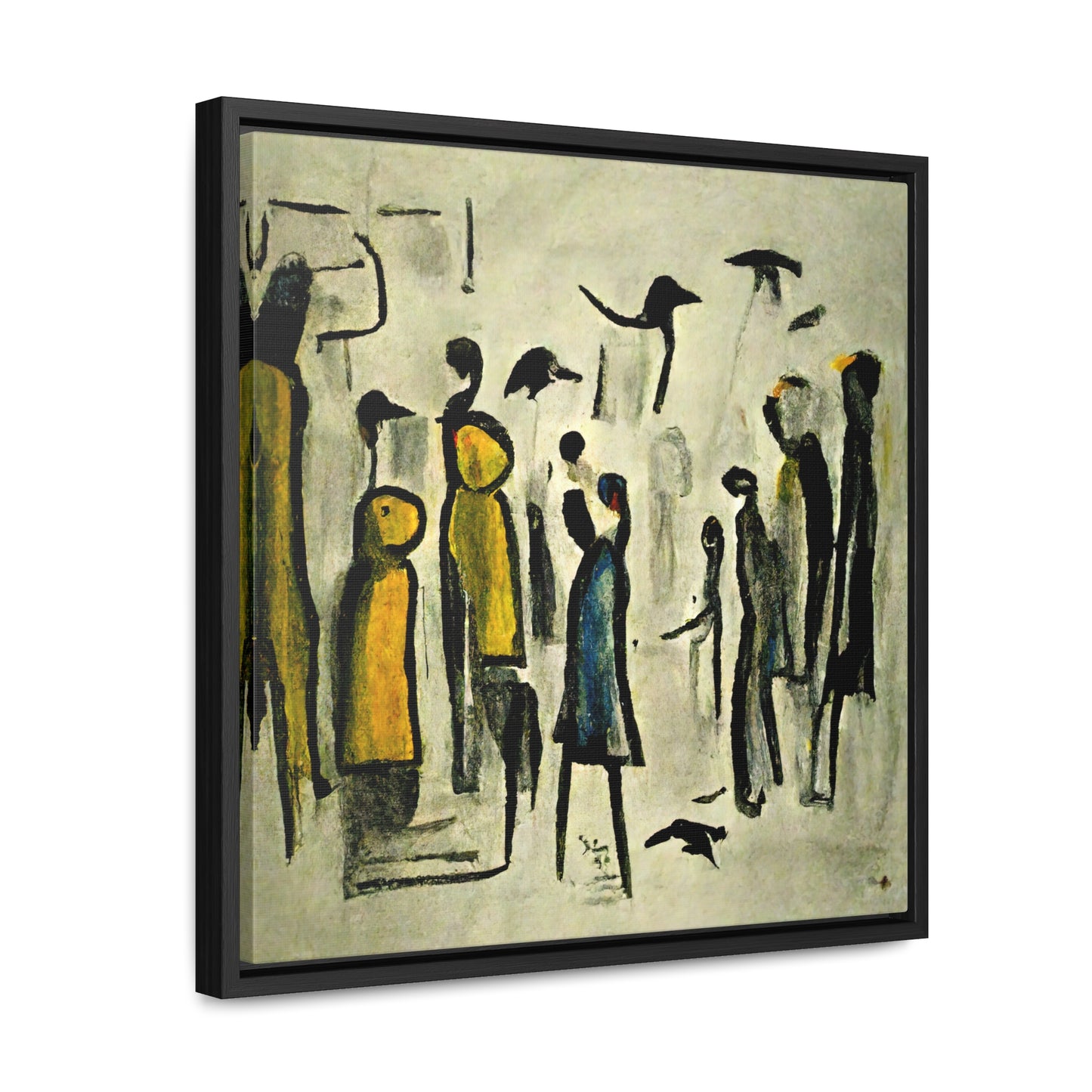 People and Birds 2, Valentinii, Gallery Canvas Wraps, Square Frame