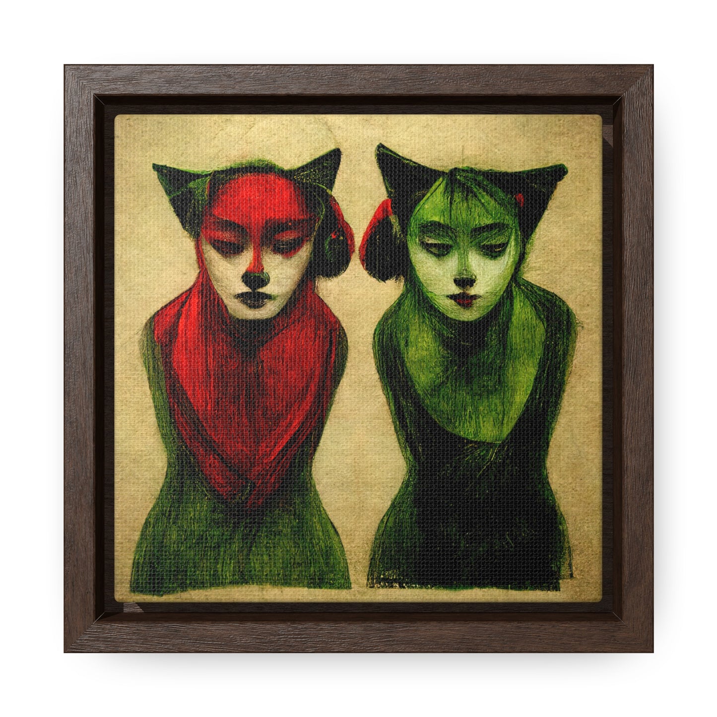 Cat Woman 4, Valentinii, Gallery Canvas Wraps, Square Frame