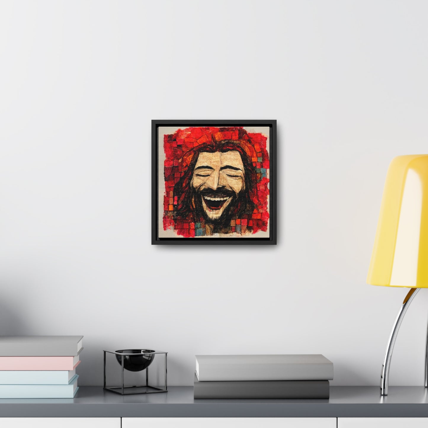 Jesus smiling 5, Valentinii, Gallery Canvas Wraps, Square Frame