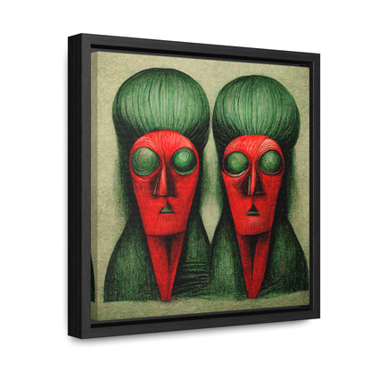 Loneliness Green Red 17, Valentinii, Gallery Canvas Wraps, Square Frame