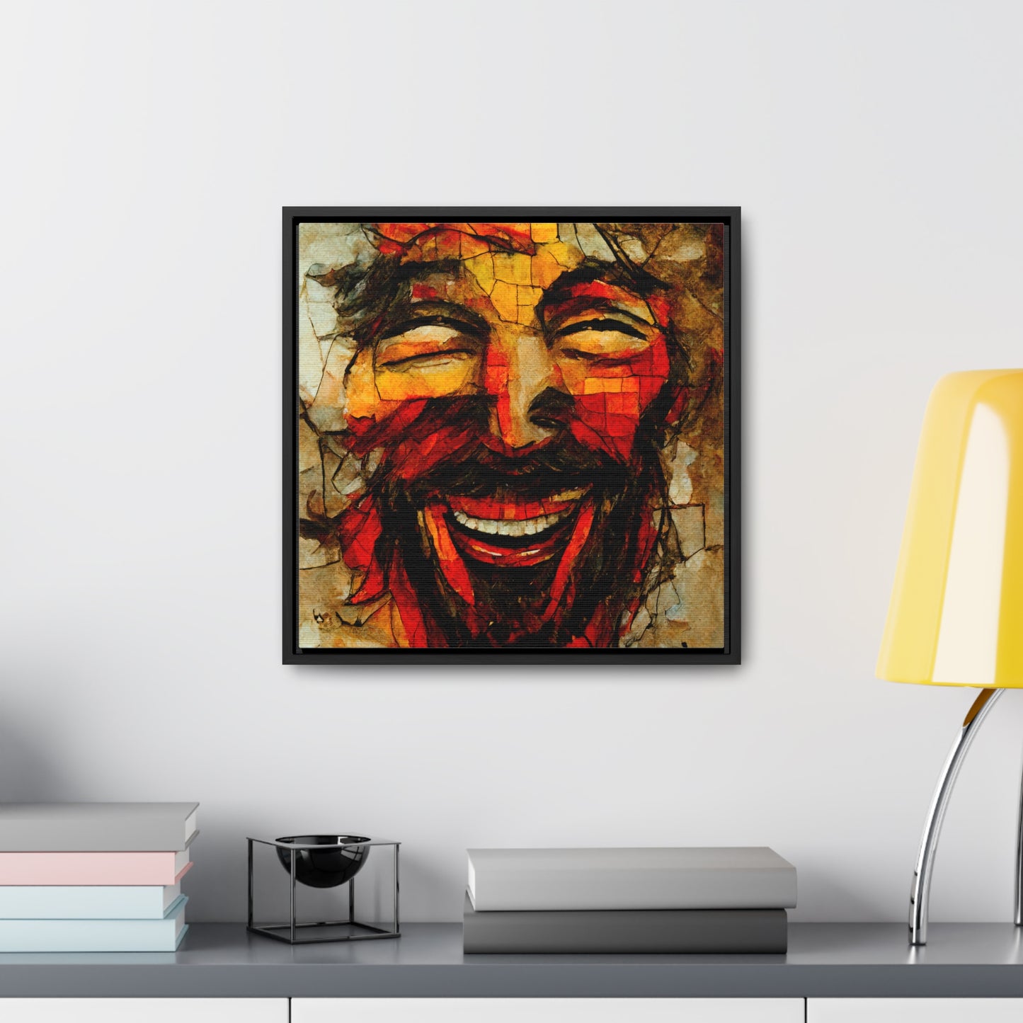 Jesus smiling, Valentinii, Gallery Canvas Wraps, Square Frame