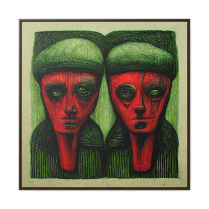 Loneliness Green Red 9, Valentinii, Gallery Canvas Wraps, Square Frame